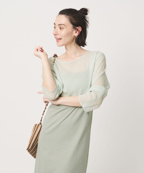 BEAUTY&YOUTH UNITED ARROWS（ビューティーアンドユースユナイテッドアローズ）の「【WEB限定】シアートップス＆キャミソールワンピースセット（ワンピース・レディース・ライム/グレー/ブラック・FREE）」の3枚目の写真