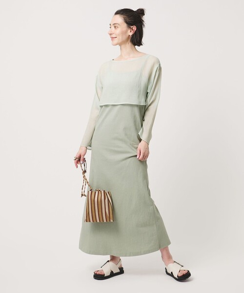 BEAUTY&YOUTH UNITED ARROWS（ビューティーアンドユースユナイテッドアローズ）の「【WEB限定】シアートップス＆キャミソールワンピースセット（ワンピース・レディース・ライム/グレー/ブラック・FREE）」の14枚目の写真