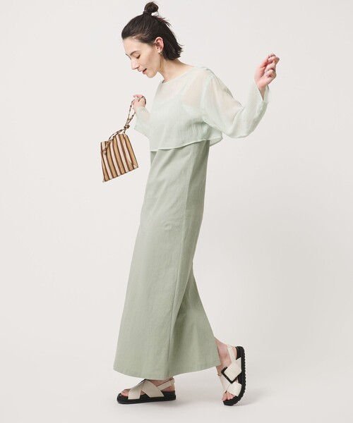 BEAUTY&YOUTH UNITED ARROWS（ビューティーアンドユースユナイテッドアローズ）の「【WEB限定】シアートップス＆キャミソールワンピースセット（ワンピース・レディース・ライム/グレー/ブラック・FREE）」の15枚目の写真