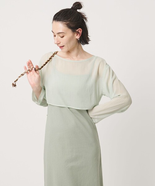 BEAUTY&YOUTH UNITED ARROWS（ビューティーアンドユースユナイテッドアローズ）の「【WEB限定】シアートップス＆キャミソールワンピースセット（ワンピース・レディース・ライム/グレー/ブラック・FREE）」の17枚目の写真