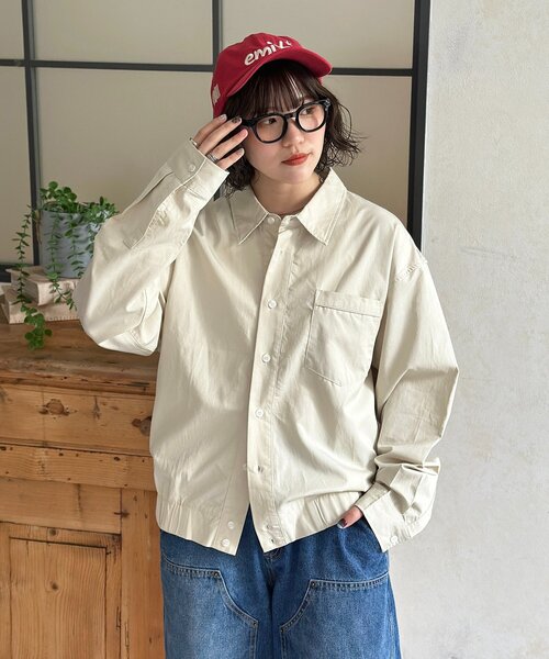 CPCM(シーピーシーエム)の「クロップドシャツブルゾン(ブルゾン・メンズ・アイボリー/ブラック・FREE)」の1枚目の写真