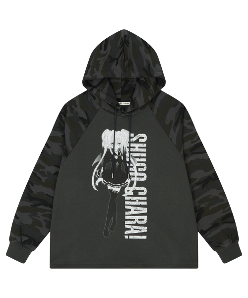 LUVISTRUE（ラヴイズトゥルー）の「SHUGO CHARA! RAGLAN HOODY(CHARCOAL)（パーカー・レディース・その他・FREE）」の2枚目の写真
