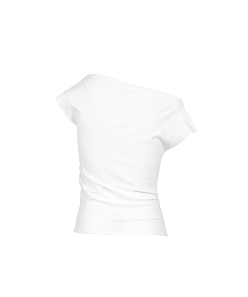 YUNSE(ユンセ)の「ASYMMETRIC OFF-SHOULDER TOP(タンクトップ・レディース・ホワイト・OS)」の2枚目の写真