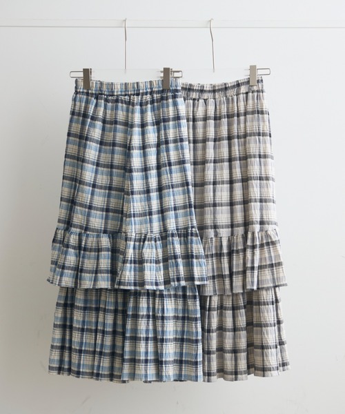 crinkle check frill skirt / クリンクルチェックフリルスカート