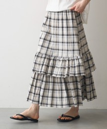 crinkle check frill skirt / クリンクルチェックフリルスカート