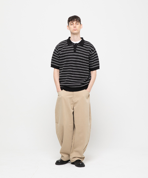CHAMBROS（チャンブロス）の「オーバーサイズカラー半袖ニット[黒]（ニット/セーター・メンズ・その他・MEDIUM/LARGE/X-LARGE）」の3枚目の写真