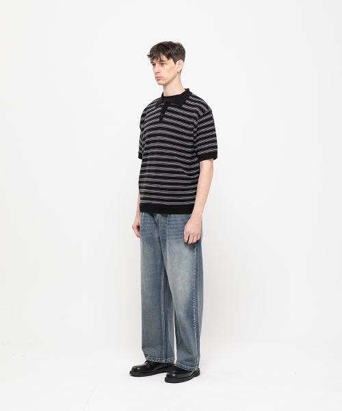 CHAMBROS（チャンブロス）の「オーバーサイズカラー半袖ニット[黒]（ニット/セーター・メンズ・その他・MEDIUM/LARGE/X-LARGE）」の4枚目の写真