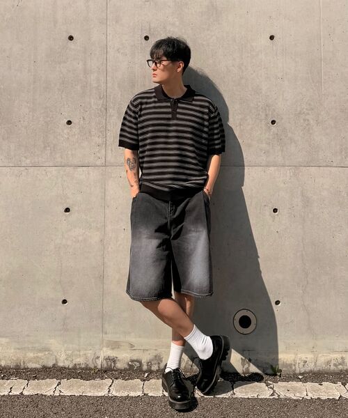 CHAMBROS（チャンブロス）の「オーバーサイズカラー半袖ニット[黒]（ニット/セーター・メンズ・その他・MEDIUM/LARGE/X-LARGE）」の12枚目の写真