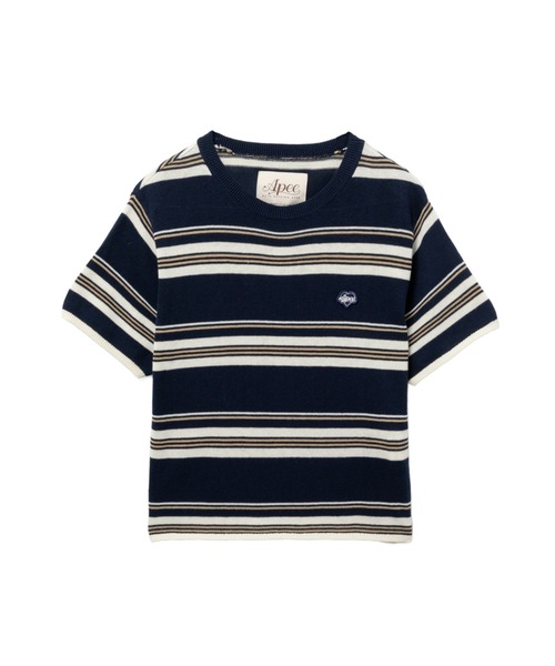 A BATHING APE(アベイシングエイプ)の「REGULAR STRIPES SWEATER(ニット/セーター・レディース・ネイビー・X-SMALL/SMALL)」の1枚目の写真