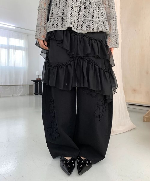 MAISON DE THERESE(メゾン ド テレーズ)の「3 色展開 チュール アシンメトリー フリルスカート ブラック ウエストゴム(スカート・レディース・ブラック/ベージュ/ホワイト・S/M)」の19枚目の写真