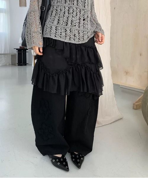MAISON DE THERESE(メゾン ド テレーズ)の「3 色展開 チュール アシンメトリー フリルスカート ブラック ウエストゴム(スカート・レディース・ブラック/ベージュ/ホワイト・S/M)」の17枚目の写真