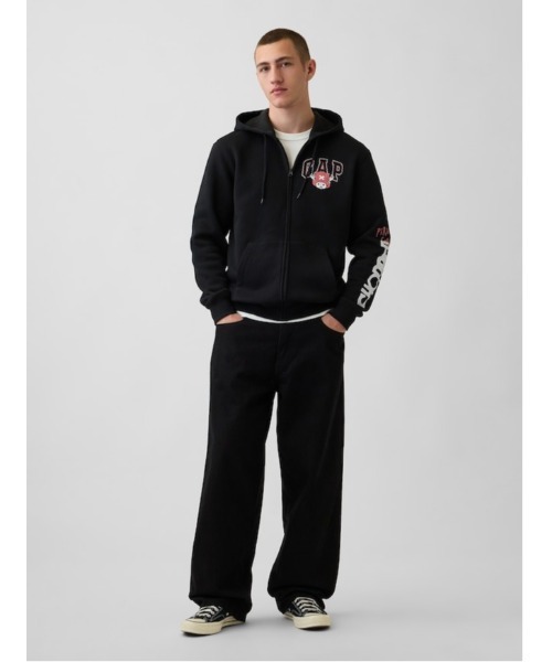 GAP(ギャップ)の「ONE PIECE ヴィンテージソフト ジップアップパーカー(パーカー・メンズ・ブラック/オフホワイト・S/XL/M/L/XS)」の8枚目の写真