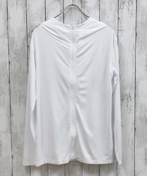 ZI-ON（ジーオン）の「長袖ZIPラッシュガード フード メンズ（Tシャツ/カットソー・メンズ・イエロー系その他/ブルー系その他/ネイビー/ブラック/チャコールグレー/オフホワイト/イエロー/ホワイト系その他/ブラック系その他/グレー系その他・M/XL/L）」の2枚目の写真
