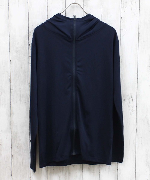 ZI-ON（ジーオン）の「長袖ZIPラッシュガード フード メンズ（Tシャツ/カットソー・メンズ・イエロー系その他/ブルー系その他/ネイビー/ブラック/チャコールグレー/オフホワイト/イエロー/ホワイト系その他/ブラック系その他/グレー系その他・M/XL/L）」の8枚目の写真