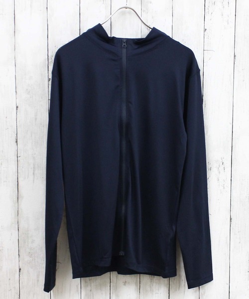 ZI-ON（ジーオン）の「長袖ZIPラッシュガード フード メンズ（Tシャツ/カットソー・メンズ・イエロー系その他/ブルー系その他/ネイビー/ブラック/チャコールグレー/オフホワイト/イエロー/ホワイト系その他/ブラック系その他/グレー系その他・M/XL/L）」の7枚目の写真