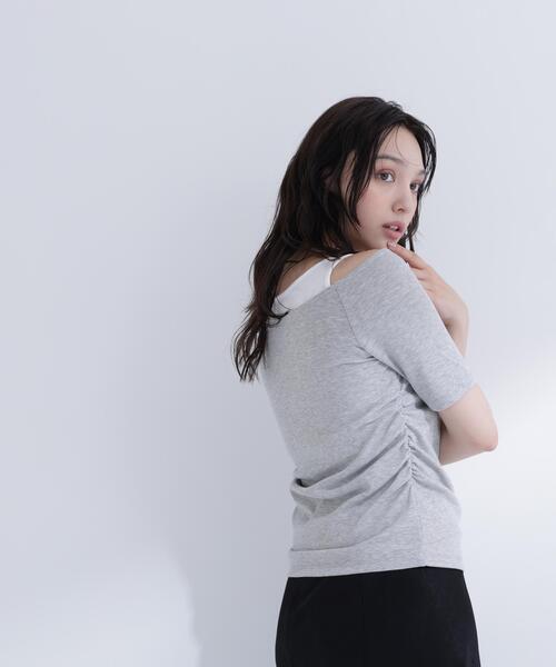 NATURAL BEAUTY BASIC（ナチュラルビューティーベーシック）の「レイヤードライクカットソー（Tシャツ/カットソー・レディース・ブルー/グレー/チャコールグレー・ﾌﾘ-）」の13枚目の写真