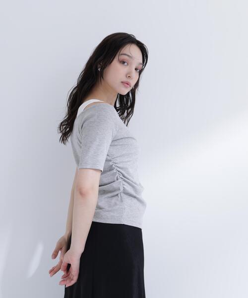 NATURAL BEAUTY BASIC（ナチュラルビューティーベーシック）の「レイヤードライクカットソー（Tシャツ/カットソー・レディース・ブルー/グレー/チャコールグレー・ﾌﾘ-）」の17枚目の写真