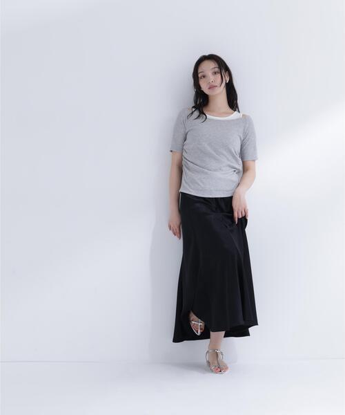 NATURAL BEAUTY BASIC（ナチュラルビューティーベーシック）の「レイヤードライクカットソー（Tシャツ/カットソー・レディース・ブルー/グレー/チャコールグレー・ﾌﾘ-）」の18枚目の写真