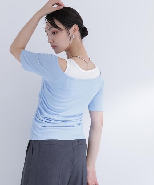 NATURAL BEAUTY BASIC（ナチュラルビューティーベーシック）の「レイヤードライクカットソー（Tシャツ/カットソー・レディース・ブルー/グレー/チャコールグレー・ﾌﾘ-）」の22枚目の写真