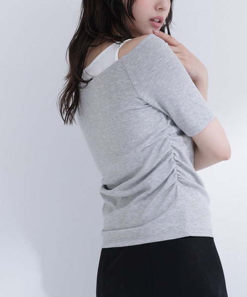 NATURAL BEAUTY BASIC（ナチュラルビューティーベーシック）の「レイヤードライクカットソー（Tシャツ/カットソー・レディース・ブルー/グレー/チャコールグレー・ﾌﾘ-）」の3枚目の写真