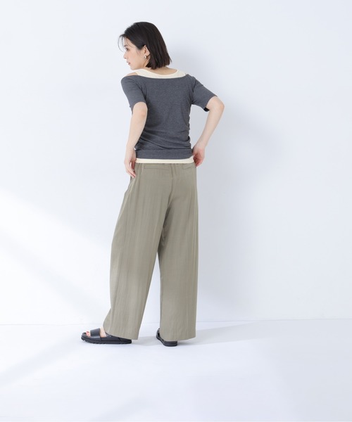 NATURAL BEAUTY BASIC（ナチュラルビューティーベーシック）の「レイヤードライクカットソー（Tシャツ/カットソー・レディース・ブルー/グレー/チャコールグレー・ﾌﾘ-）」の6枚目の写真