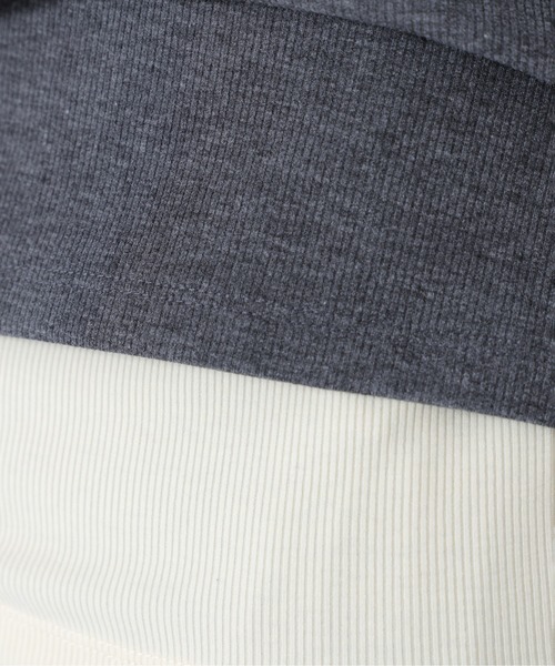 NATURAL BEAUTY BASIC（ナチュラルビューティーベーシック）の「レイヤードライクカットソー（Tシャツ/カットソー・レディース・ブルー/グレー/チャコールグレー・ﾌﾘ-）」の11枚目の写真