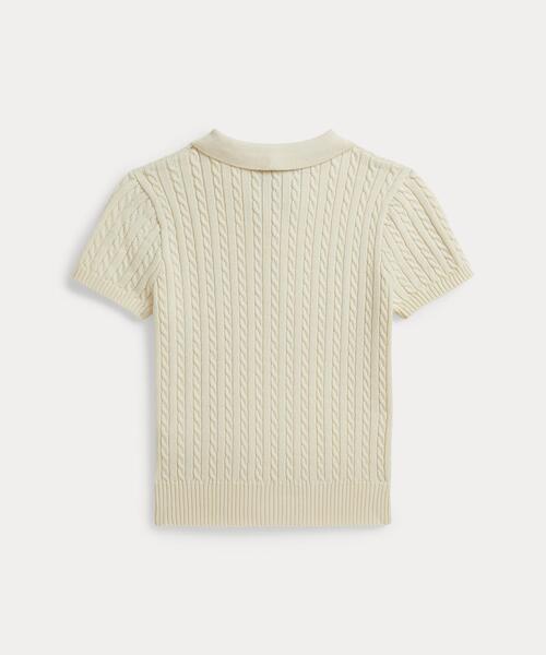 POLO RALPH LAUREN CHILDRENSWEAR(ポロ ラルフ ローレン チルドレンズウェア)の「ミニケーブル コットン ポロ セーター(ニット/セーター・キッズ・ナチュラル・L/M/S/XL)」の4枚目の写真