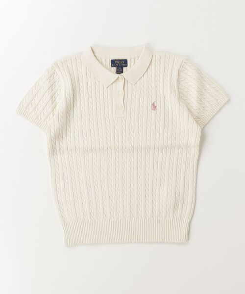 POLO RALPH LAUREN CHILDRENSWEAR(ポロ ラルフ ローレン チルドレンズウェア)の「ミニケーブル コットン ポロ セーター(ニット/セーター・キッズ・ナチュラル・L/M/S/XL)」の3枚目の写真