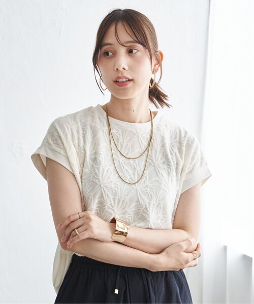 ikka(イッカ)の「【プチプラ1990円(税抜)】冷感フロントレース切り替えプルオーバー【接触冷感/親子コーデ】(Tシャツ/カットソー・レディース・ミント/オフホワイト/グレイッシュベージュ/ネイビー・S/L/M)」の21枚目の写真