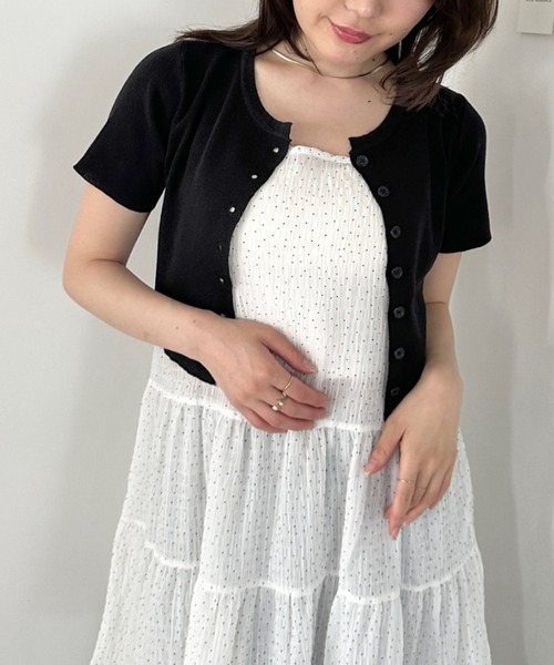 CLEA(クレア)の「短丈ボタンダウンカーディガン(カーディガン/ボレロ・レディース・ホワイト/ブルー/レッド/ブラック・FREE)」の17枚目の写真