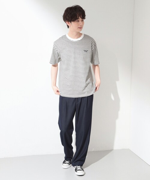 THE SHOP TK (ザ ショップ ティーケー )の「COOLボーダー 半袖Tシャツ 接触冷感/洗濯機OK(Tシャツ/カットソー・メンズ・ホワイト系5/ブラック系2・04/03/02)」の14枚目の写真