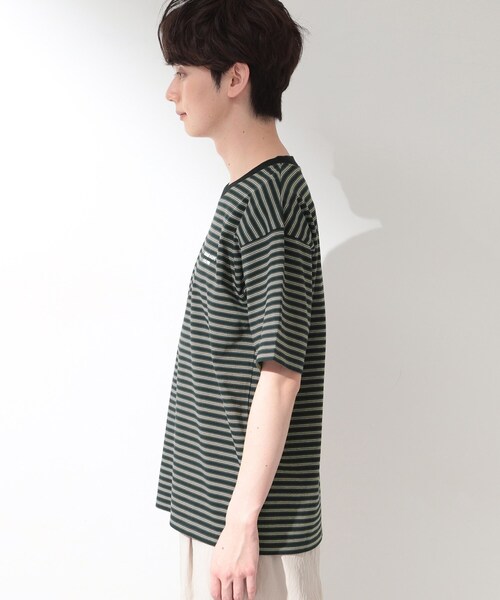 THE SHOP TK (ザ ショップ ティーケー )の「COOLボーダー 半袖Tシャツ 接触冷感/洗濯機OK(Tシャツ/カットソー・メンズ・ホワイト系5/ブラック系2・04/03/02)」の7枚目の写真