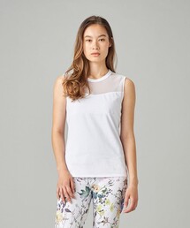 HandsomeCotton チュールノースリーブTシャツ