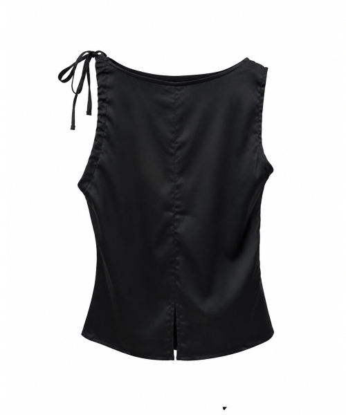 REORG(リオルグ)の「GIR SHOULDER SHIRRING SLEEVELESS BLACK(Tシャツ/カットソー・レディース・その他・SMALL/MEDIUM/LARGE)」の5枚目の写真