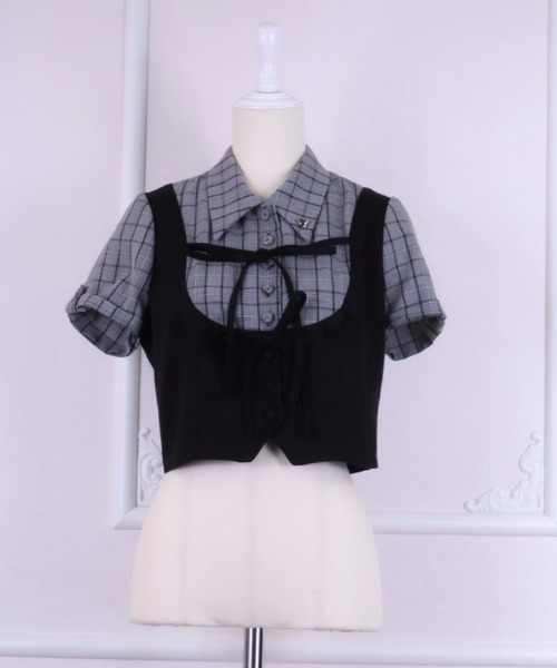 ReAmour(リアムール)の「シャツドッキングロゴトップス(Tシャツ/カットソー・レディース・ピンク/ブラック系その他/ブラック・FREE)」の11枚目の写真