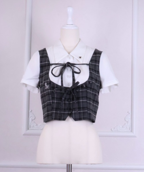 ReAmour(リアムール)の「シャツドッキングロゴトップス(Tシャツ/カットソー・レディース・ピンク/ブラック系その他/ブラック・FREE)」の10枚目の写真