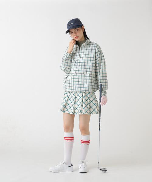 Jack Bunny!!(ジャックバニー)の「【Jack Bunny!!】バイアスチェック吸水速乾プリーツスカート(スカート・レディース・グリーン/ホワイト・MEDIUM/LARGE)」の3枚目の写真