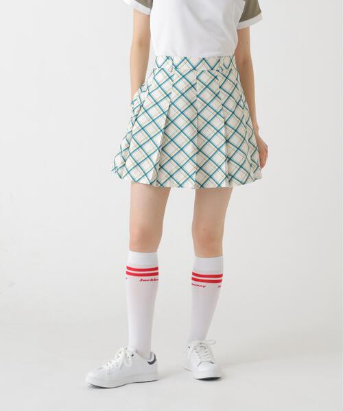 Jack Bunny!!(ジャックバニー)の「【Jack Bunny!!】バイアスチェック吸水速乾プリーツスカート(スカート・レディース・グリーン/ホワイト・MEDIUM/LARGE)」の5枚目の写真