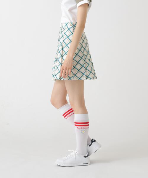 Jack Bunny!!(ジャックバニー)の「【Jack Bunny!!】バイアスチェック吸水速乾プリーツスカート(スカート・レディース・グリーン/ホワイト・MEDIUM/LARGE)」の6枚目の写真