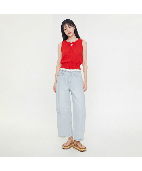 LAP（ラップ）の「切り替えカーブドクロップデニムパンツ AS2DP563（デニムパンツ・レディース・インディゴブルー/ライトインディゴブルー・SMALL/MEDIUM）」の3枚目の写真