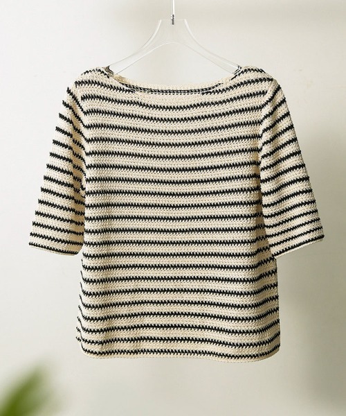 Flugge(フラッジー)の「ボートネックボーダートップス(Tシャツ/カットソー・レディース・アイボリー・FREE)」の5枚目の写真