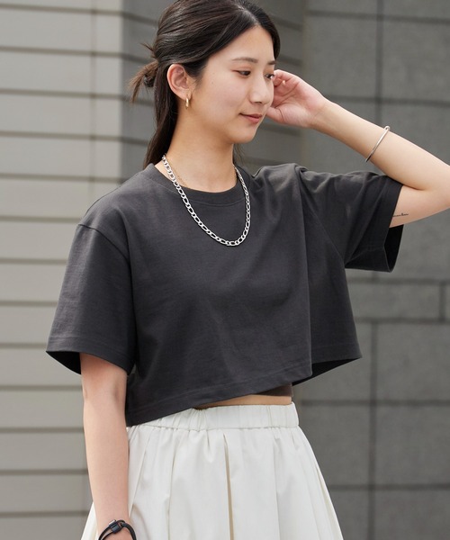 ROOPTOKYO(ループトウキョウ)の「オリジナルロゴ袖ワッペンTシャツ 半袖 クルーネック ハイグレードコットン 5.6oz 丸胴 シンプル ミドル丈 クロップド丈 短丈 メンズ レディース ユニセックス 秋 秋服 2026年秋冬(Tシャツ/カットソー・メンズ・ホワイト/ブラック/ブルー/ライトピンク/チャコール・S/M/L/XL)」の20枚目の写真