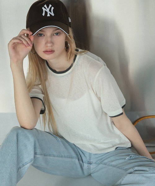 pufe(ピュフェ)の「【バイカラー配色がポイント】【pufe】シアーレイヤードTee レイヤード風 シアートップス カットソー 半袖(Tシャツ/カットソー・レディース・グレー/ブラウン/ホワイト・ONE SIZE)」の10枚目の写真