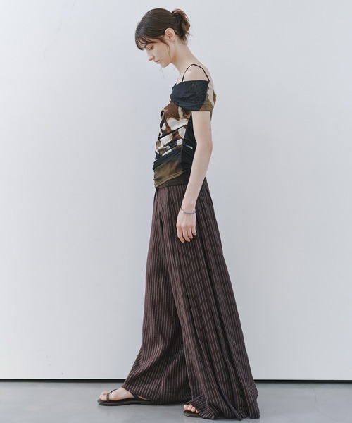 tageechita(タジチタ)の「【tageechita】アートプリントワンショルダーシアートップス(Tシャツ/カットソー・レディース・ダークブラウン/ダークブラウン系1・S/L/M)」の15枚目の写真