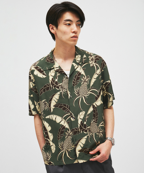 JOURNAL STANDARD(ジャーナルスタンダード)の「ヴィンテージ アロハ オープンカラー シャツ(シャツ/ブラウス・メンズ・ブラック/カーキ/パープル・MEDIUM/LARGE)」の2枚目の写真