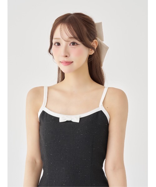 Darich(ダーリッチ)の「バイカラーリボンアンサンブルミニワンピース(ワンピース・レディース・イエロー/ホワイト/ブラック・FREE)」の15枚目の写真
