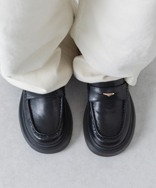 S-LLサイズ展開・ふかふかクッション】プラットフォーム厚底ローファー
