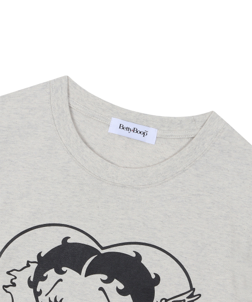CNVS（ベティ ブープ）の「ベティブープスタンプハートバーストオーバーサイズ半袖Tシャツ_オートミール（Tシャツ/カットソー・レディース・オートミール・ONE）」の4枚目の写真
