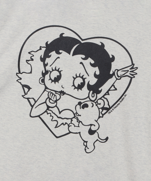 CNVS（ベティ ブープ）の「ベティブープスタンプハートバーストオーバーサイズ半袖Tシャツ_オートミール（Tシャツ/カットソー・レディース・オートミール・ONE）」の5枚目の写真