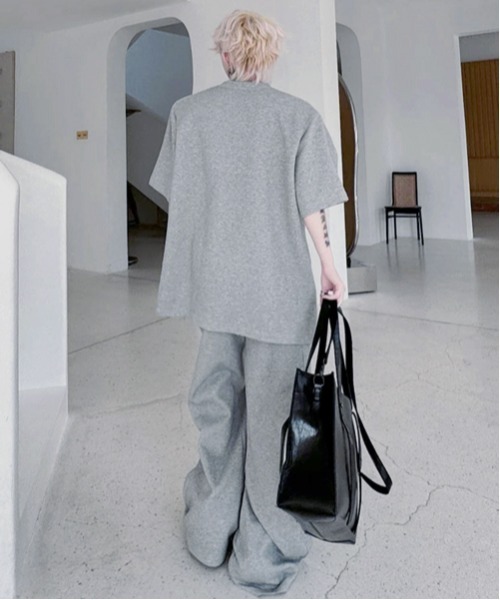 neos(ネオス)の「【NEOS】トップス Tシャツ ポリスウェット パンツ 上下 セットアップ 薄手 ワンマイルウェア ルームウェア 部屋着 ユニセックス メンズ レディース(セットアップ・メンズ・グレー/ブラック・MEDIUM/LARGE)」の15枚目の写真